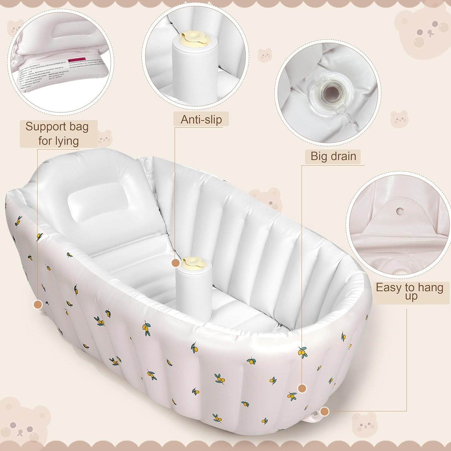 PamperPocket Inflatable Baby Bathtub