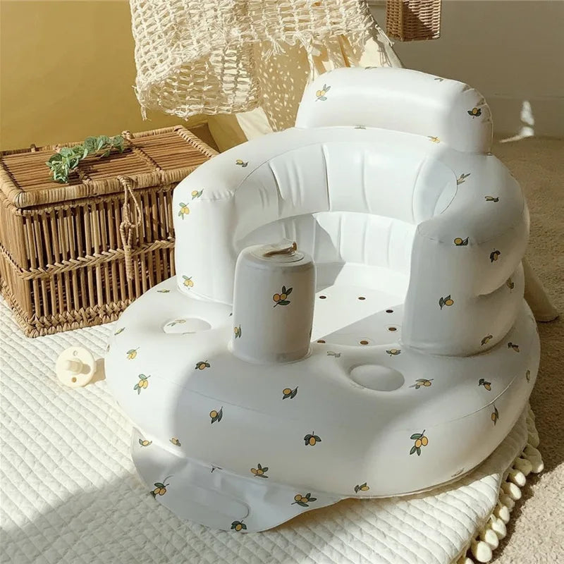 Inflatable baby sit up chair with fruit design – comfy infant seat for sitting upright