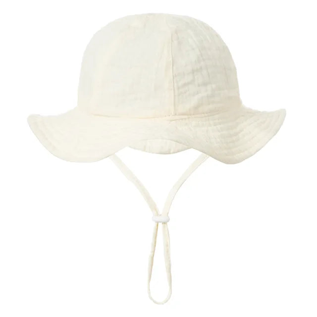 Plain infant hat for summer with wide brim for sun protection