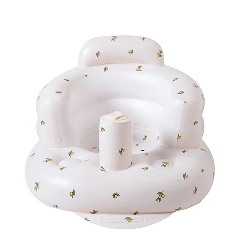 Lemon pattern inflatable chair for infants to sit up – floor seat for early sitting support