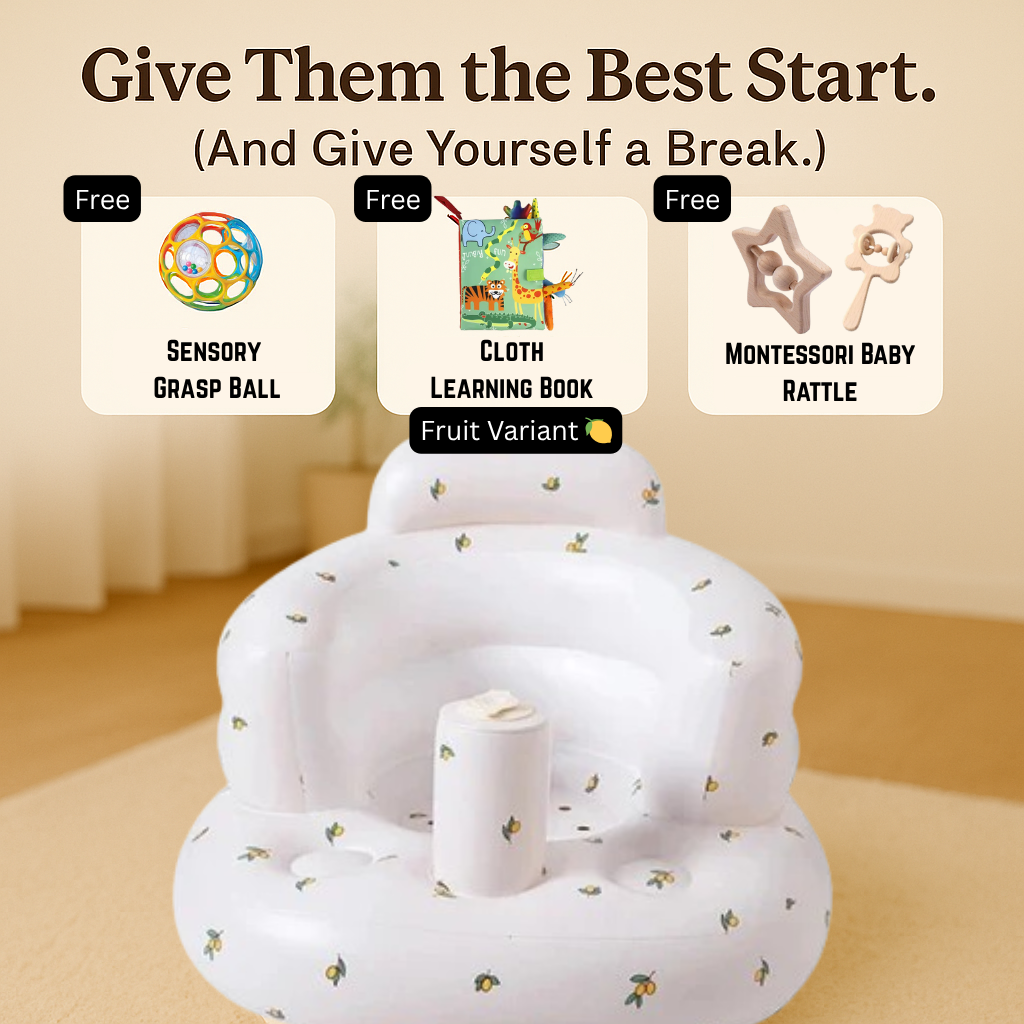 Inflatable Baby Chair + FREE Brain Boosting Bundle & FREE Priority Shipping