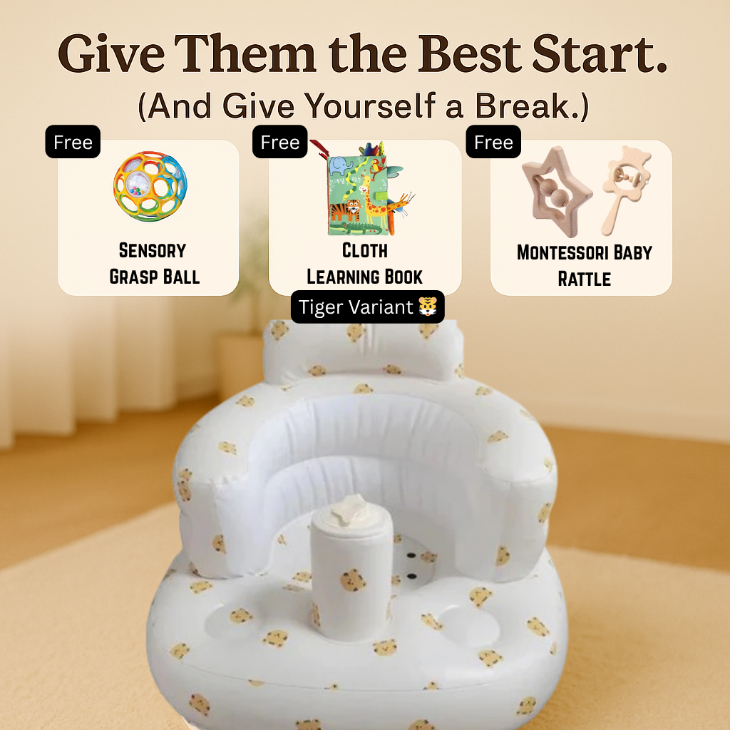 Inflatable Baby Chair + FREE Brain Boosting Bundle & FREE Priority Shipping
